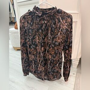 H&M Floral Blouse - Black and Brown